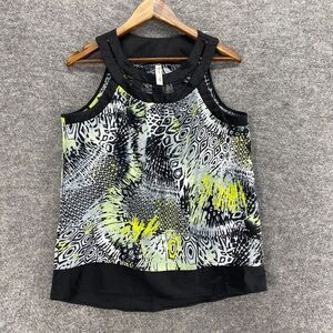 Preseption Concept Blouse Women L Large Gray Geometric Sleeveless Crew Neck